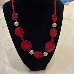 Red and Silver Necklace